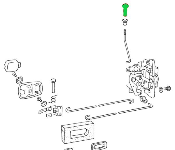 Knopf für Türverriegelung, vorne/hinten (837 191 187), VW ...